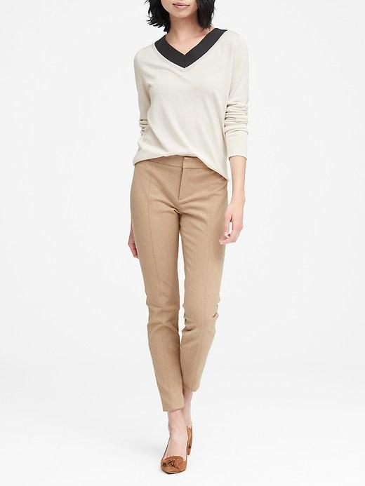 Banana Republic Womens Sloan Skinny-fit Brushed Bi-stretch Ankle Pant Cool Beige Size 0