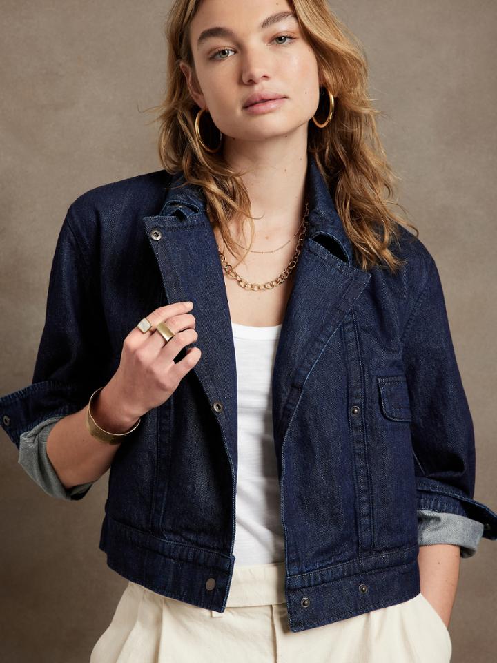 Petite Amelia Denim Flight Jacket