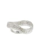 Banana Republic Classic Rebel Sculpture Pave Ring Size 5 - Silver