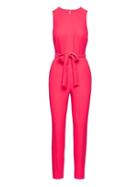 Banana Republic Womens Petite Belted Jumpsuit Hot Pink Size 8