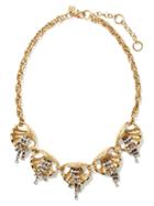 Banana Republic Womens Sea Life Crystal Fringe Necklace Size One Size - Brass