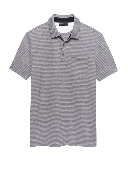 Banana Republic Mens Don';t-sweat-it Stripe Polo Shirt Navy Size Xs