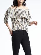 Banana Republic Womens Off Shoulder Stripe Top - Tipo