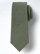 Banana Republic Mens Silk Linen Nanotex Tie - Light Green/grey