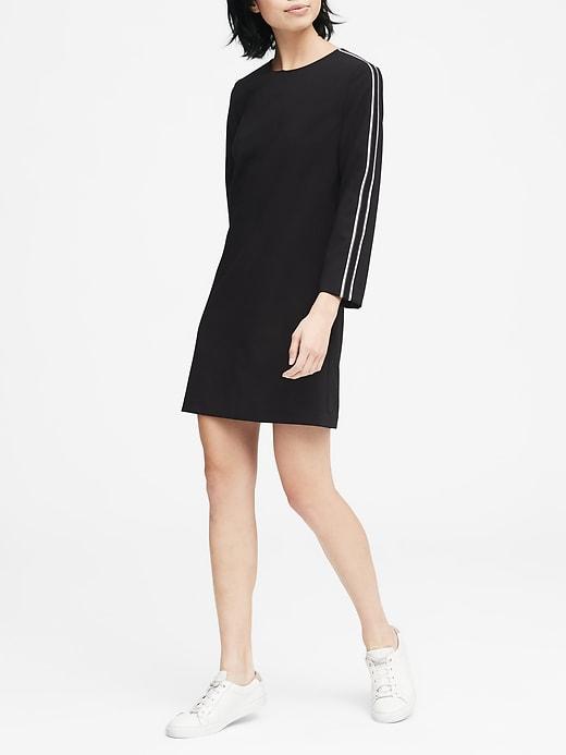 Banana Republic Womens Side-stripe Shift Dress Black Size 0