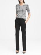Banana Republic Womens Petite Logan Trouser-fit Machine-washable Italian Wool Blend Pant Black Size 2