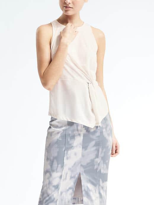 Banana Republic Womens Twist Hem Top - White