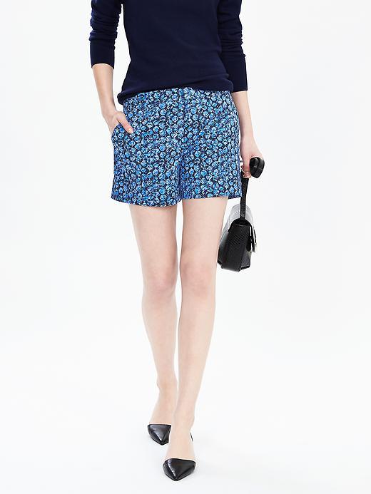 Banana Republic Womens Multi Print Short Size 0 Regular - Blue Print