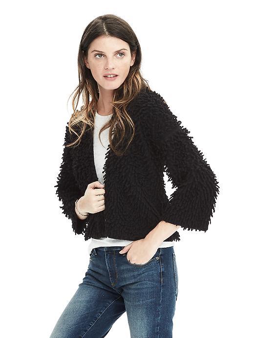 Banana Republic Womens Relaxed Loop Knit Sweater Size L - Black