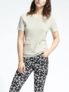 Banana Republic Womens Milano Stitch Pocket Pullover - White