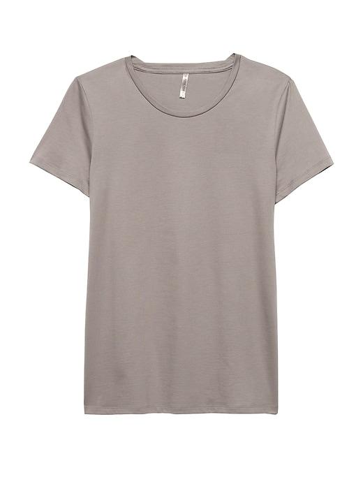 Banana Republic Womens Crew-neck T-shirt Natural Stone Supima Cotton Size S