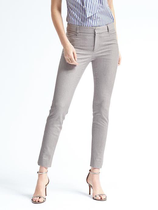 Banana Republic Womens Sloan Skinny-fit Solid Pant Light Gray Size 14