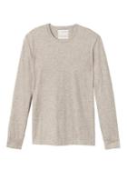 Banana Republic Mens Heritage Cotton Yak Wool Long Sleeve Tee - Vintage Taupe