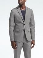 Banana Republic Mens Slim Gray Micro Stripe Wool Cotton Suit Jacket - Gray Sky