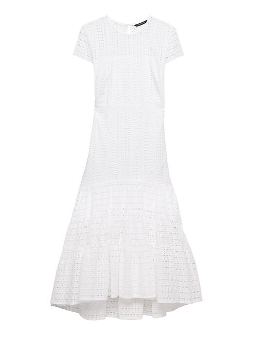 Banana Republic Womens Eyelet Midi Dress White Size 4
