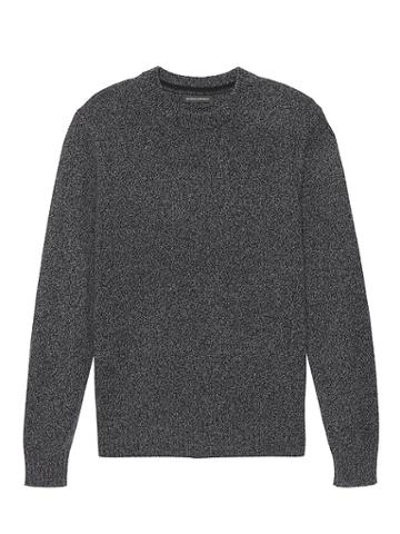 Banana Republic Mens Extra-fine Italian Merino Woolcrew-neck Sweater Black Size Xxs