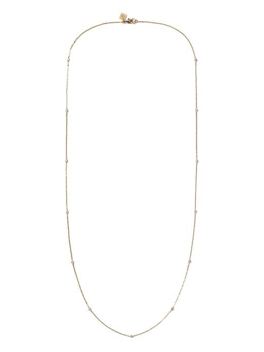 Banana Republic Womens Channel Stone Layering Station Necklace Gold Size One Size