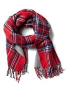 Banana Republic Mens Tartan Plaid Scarf Holly Berry Red Size One Size