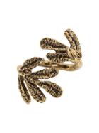 Banana Republic Hammered Leaf Ring Size 5 - Brass