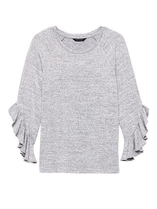 Banana Republic Womens Soft Jersey Flutter-sleeve T-shirt Heather Gray Size S