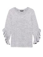 Banana Republic Womens Soft Jersey Flutter-sleeve T-shirt Heather Gray Size S