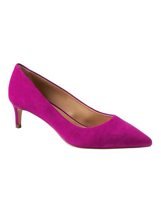 Banana Republic Womens Kitten Heel Pump Fuschia Purple Suede Size 5