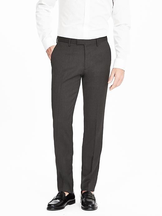 Banana Republic Mens Modern Slim Charcoal Wool Suit Trouser Size 34w 36l Tall - Charcoal