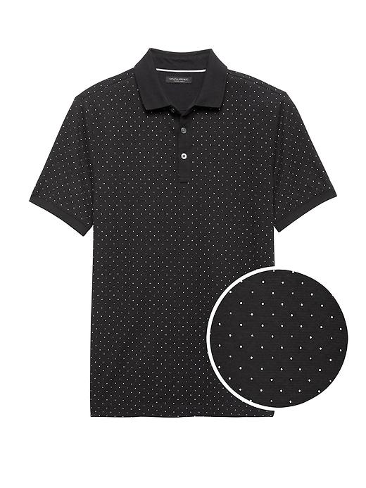 Banana Republic Mens Luxury-touch Dot Polo Shirt Black Size Xxl