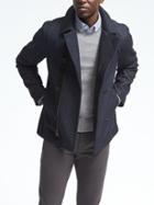 Banana Republic Mens Bonded Knit Peacoat - Navy