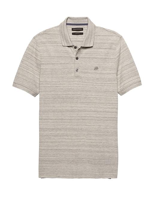 Banana Republic Mens Solid Pique Polo Shirt Marble Gray Size Xxs