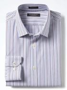 Banana Republic Mens Camden Fit Non Iron Stretch Stripe Shirt - Fire Red