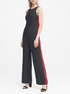 Banana Republic Womens Side-stripe Jumpsuit Navy & Red Size 10