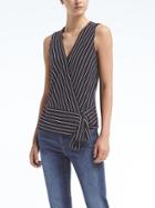 Banana Republic Womens Stripe Handkerchief Hem Top - Warm Stripe