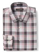 Banana Republic Mens Camden Fit Non Iron Multi Plaid Shirt - Saucy Red