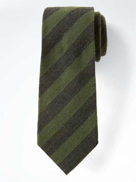 Banana Republic Mens Rugby Stripe Wool Nanotex Tie - District Green