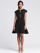 Banana Republic Womens Sloan Fit Black Fit And Flare Dress - Black