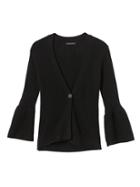Banana Republic Womens Fine Italian Superloft Bell Sleeve Cardigan - Black