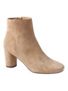 Banana Republic Womens Round Block Heel Bootie Tobacco Suede Size 7 1/2