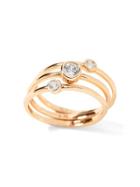 Banana Republic Womens Delicate Bare Stone Stack Ring Rose Gold Size 6