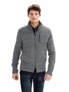 Banana Republic Mens Quilted Knit Zip Jacket Size L Tall - Dark Charcoal Gray