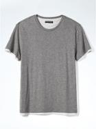 Banana Republic Mens Relaxed Double Layer Tee - Gray Sky