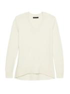 Banana Republic Womens Supersoft Cotton Blend V-neck Sweater Ivory Size Xs