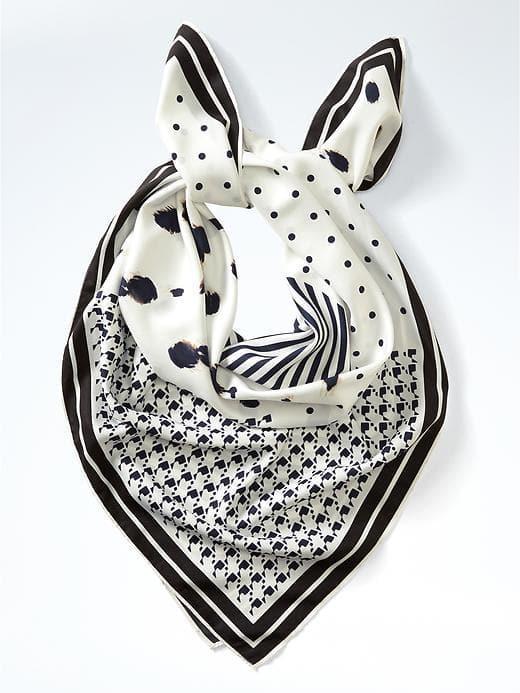 Banana Republic Mixed Geo Medium Square Scarf - White