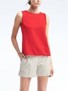 Banana Republic Womens Gingham Knit Wrap Back Top - Red