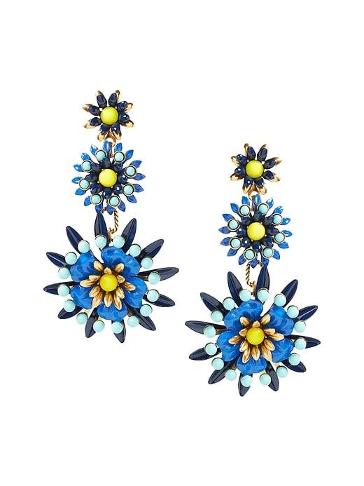 Banana Republic Womens Elizabeth Cole   Limited Edition Blue Floral Earring Blue Size One Size