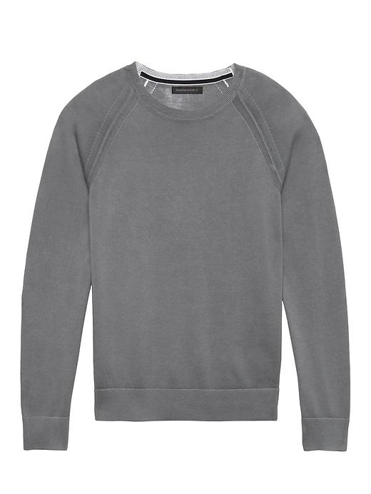 Banana Republic Mens Supima Cotton Color-printed Sweater Cool Slate Size M