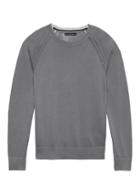 Banana Republic Mens Supima Cotton Color-printed Sweater Cool Slate Size M