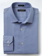 Banana Republic Mens Camden Fit Non Iron Textured Shirt - Antique Blue