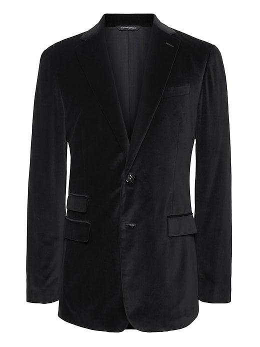 Banana Republic Mens Slim Italian Velvet Blazer Black Size 40