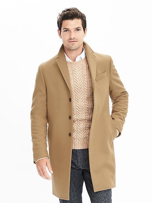 Banana Republic Mens Wool Blend Topcoat Size M - Camel